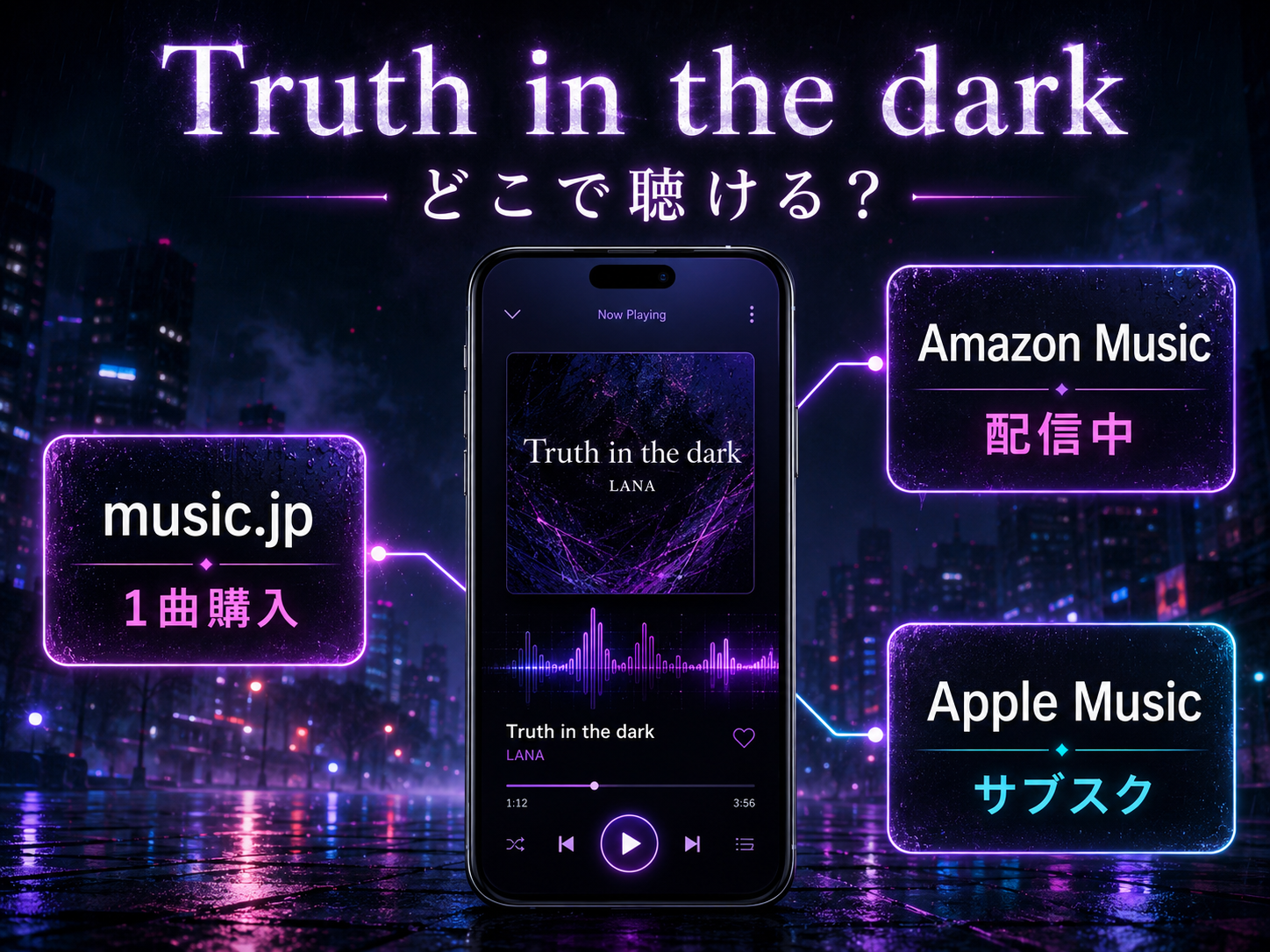 LANA「Truth in the dark」の配信先とmusic.jp・Amazon Music・Apple Musicの違い