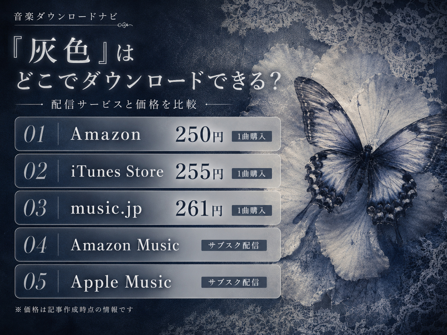 大森元貴「灰色」のダウンロード価格と配信サービス比較