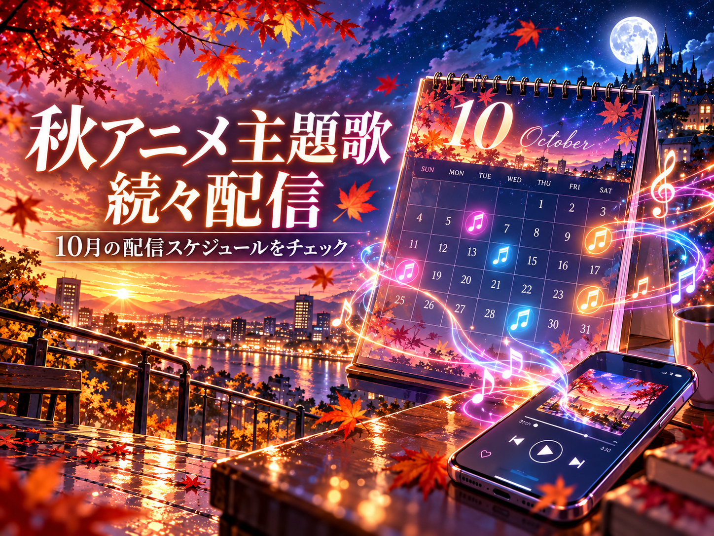 2026年10月の秋アニメ主題歌配信スケジュールを表したイメージ