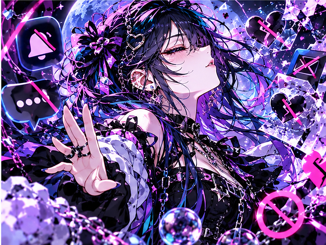 Ado「DND feat. KUROMI」のDo Not Disturbを表現した楽曲イメージ